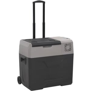 vidaXL Nevera con ruedas y asa polipropileno negro y gris 40 L