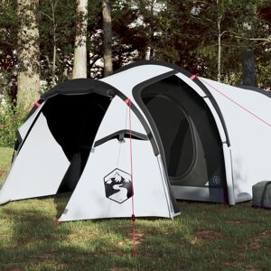 vidaXL Tienda de camping con túnel 3 personas impermeable blanco