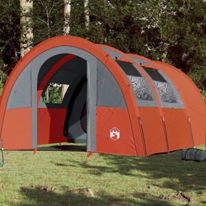 vidaXL Tienda de camping con túnel 4 personas impermeable gris naranja