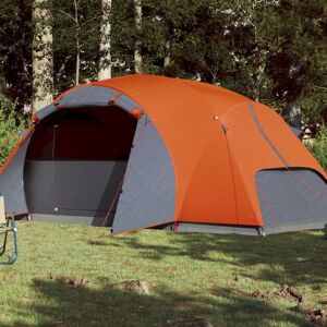 vidaXL Tienda familiar Crossvent 8 personas impermeable gris y naranja