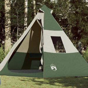 vidaXL Tienda de campaña tipi para 7 personas impermeable verde