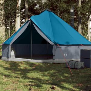 vidaXL Tienda de campaña familiar tipi 6 personas impermeable azul