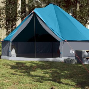 vidaXL Tienda de campaña familiar tipi 8 personas impermeable azul