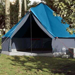 vidaXL Tienda de campaña familiar tipi 10 personas impermeable azul