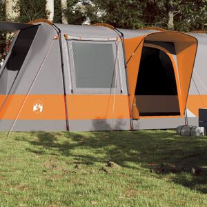 vidaXL Tienda de camping con túnel 4 personas impermeable gris naranja