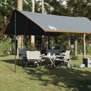vidaXL Lona de camping impermeable gris y naranja 460x305x210 cm