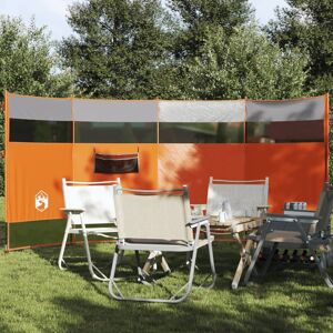 vidaXL Cortaviento de camping impermeable gris naranja 366x152x152 cm