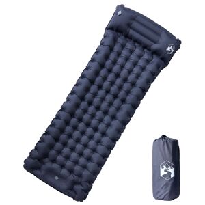 vidaXL Colchón de camping autoinflable con almohada 1 persona gris