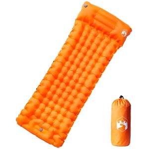 vidaXL Colchón de camping autoinflable con almohada integrada naranja