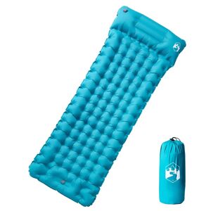 vidaXL Colchón de camping autoinflable con almohada integrada azul