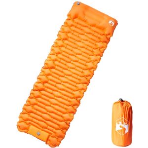 vidaXL Colchón de camping autoinflable con almohada 1 persona naranja