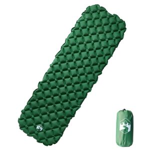 vidaXL Colchón inflable de camping verde 190x58x6 cm