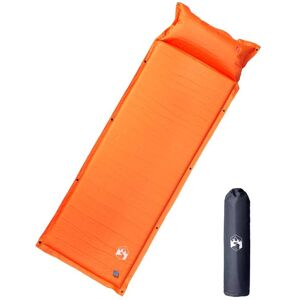 vidaXL Colchón de camping autoinflable con almohada integrada naranja