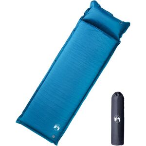 vidaXL Colchón de camping autoinflable con almohada integrada turquesa