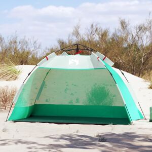 vidaXL Tienda de playa 2 personas impermeable apertura rápida verde