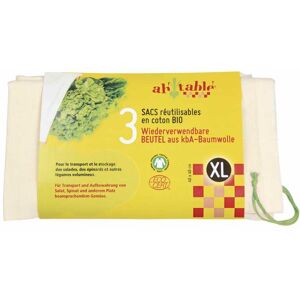 Ah table! Pack de 3 bolsas de algodón ecológico XL