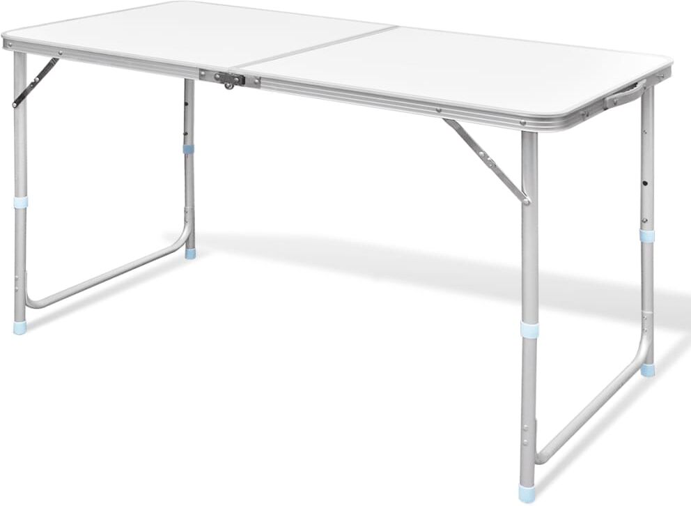 vidaXL Mesa de camping plegable ajustable 120x60 cm