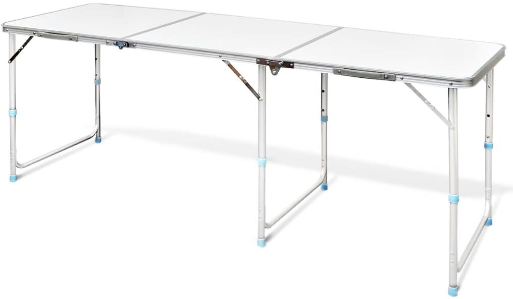 vidaXL Mesita plegable de aluminio camping 180 x 60 cm