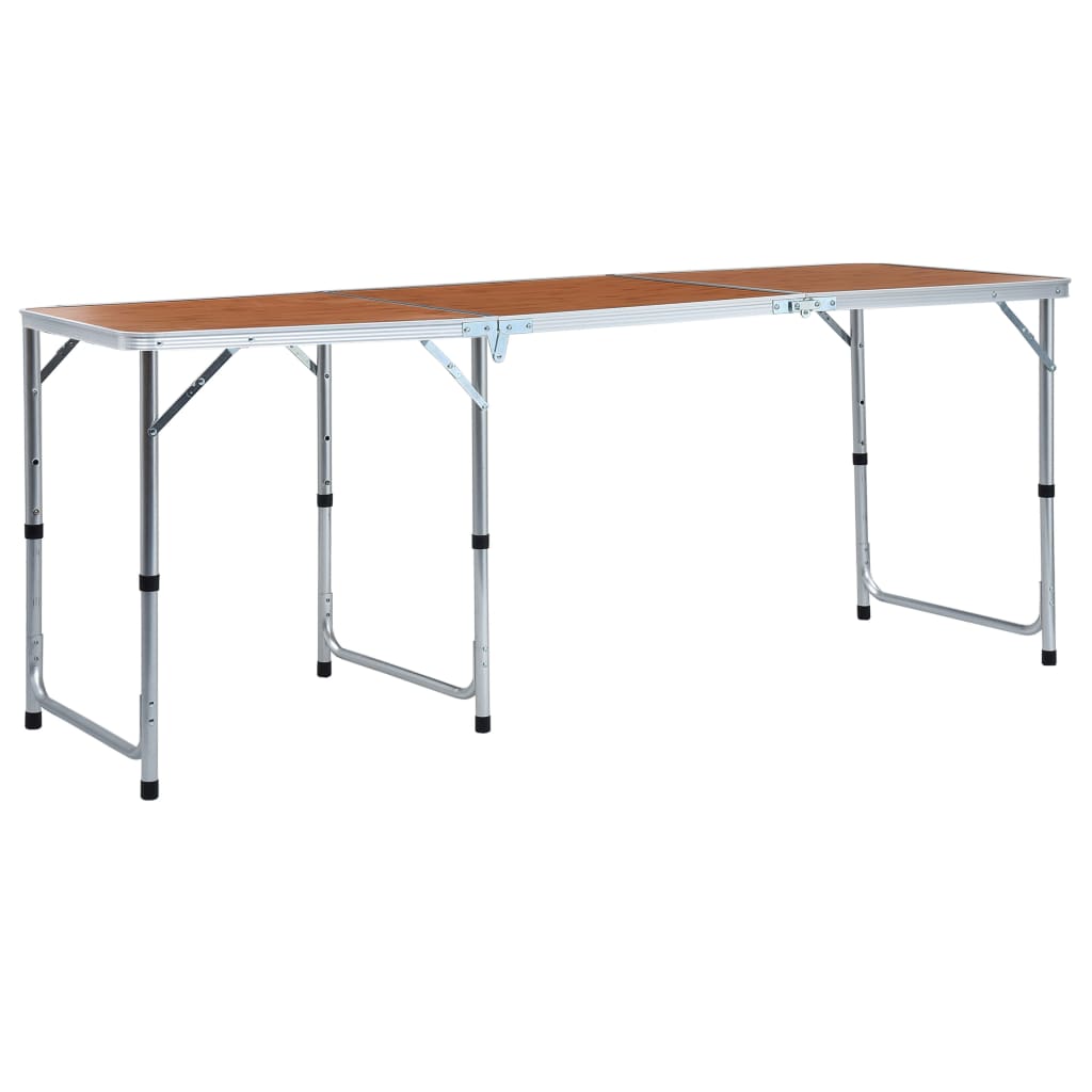 vidaXL Mesa de camping plegable de aluminio 180x60 cm