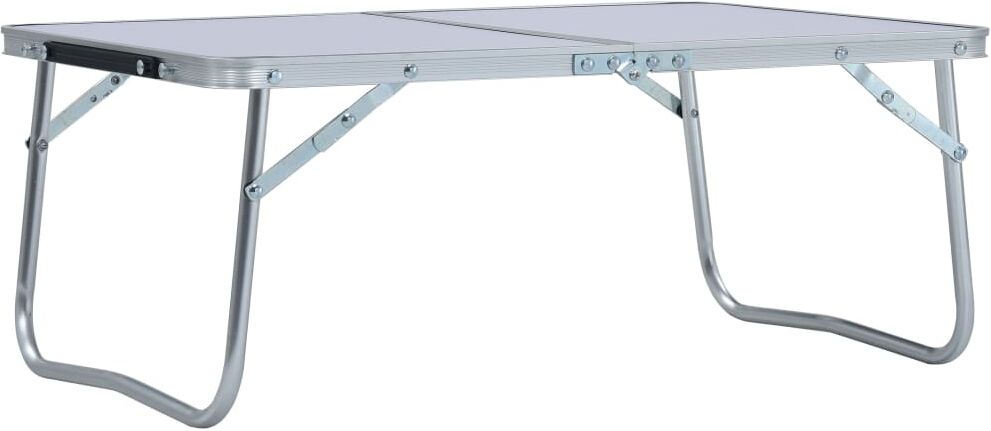 vidaXL Mesa de camping plegable aluminio blanca 60x40 cm