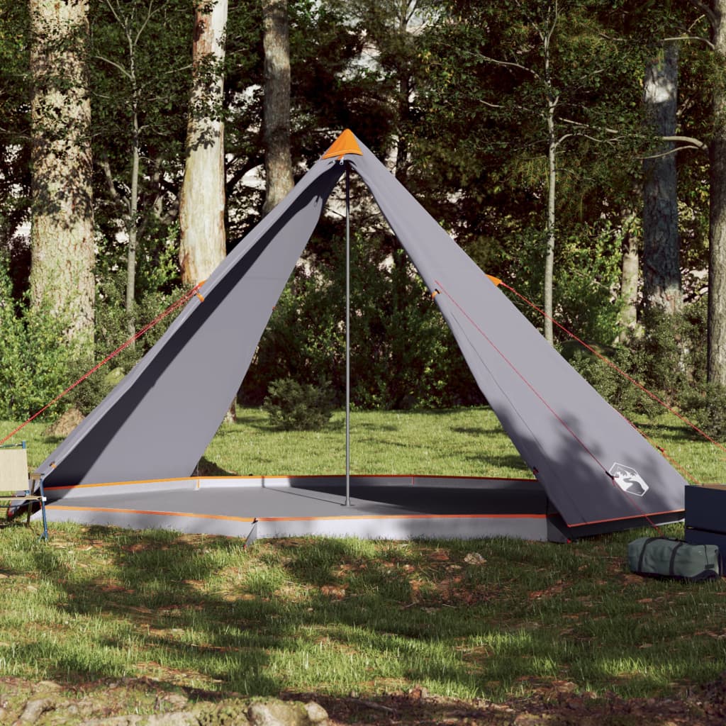 vidaXL Tienda familiar tipi para 8 personas impermeable gris naranja