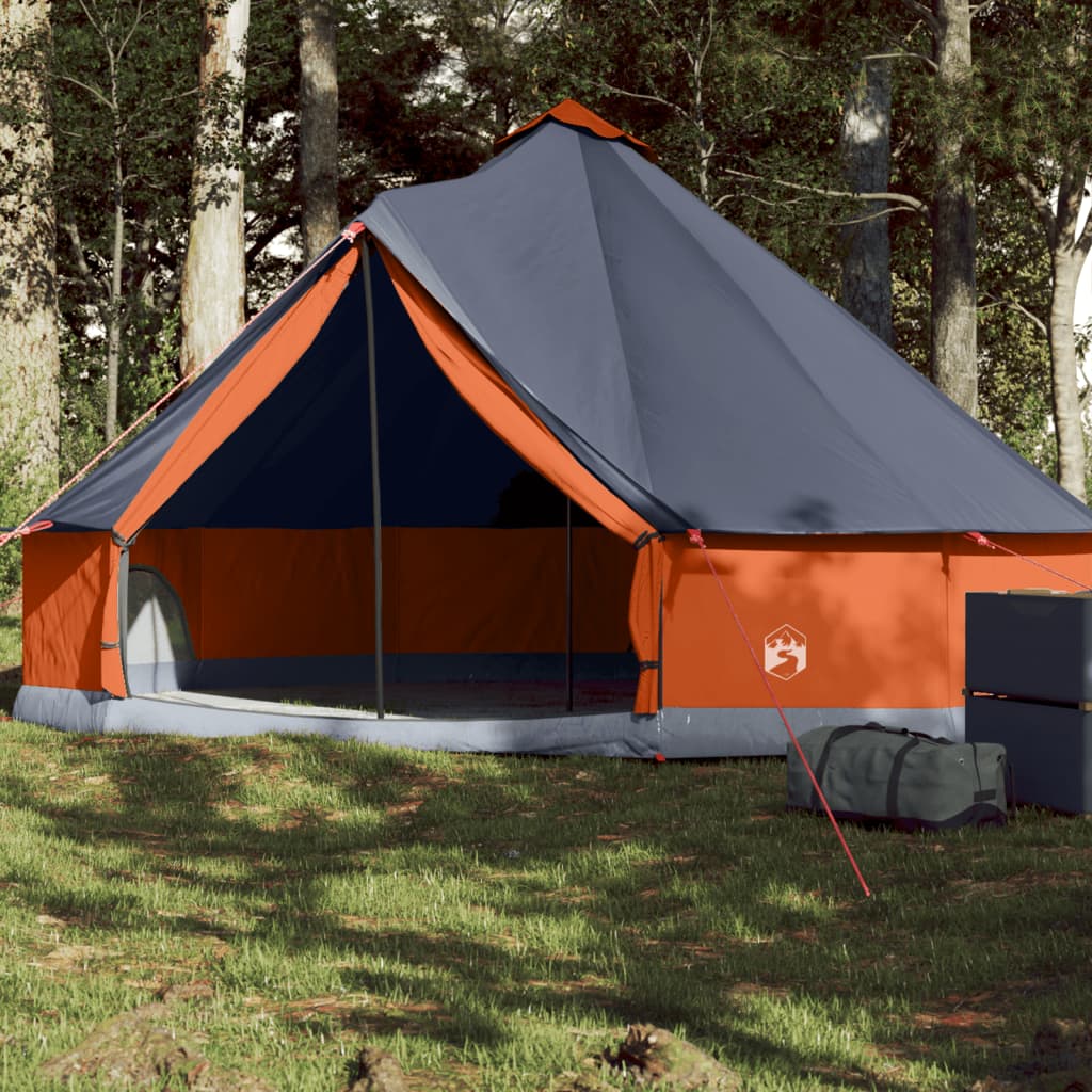 vidaXL Tienda familiar tipi para 6 personas impermeable gris naranja