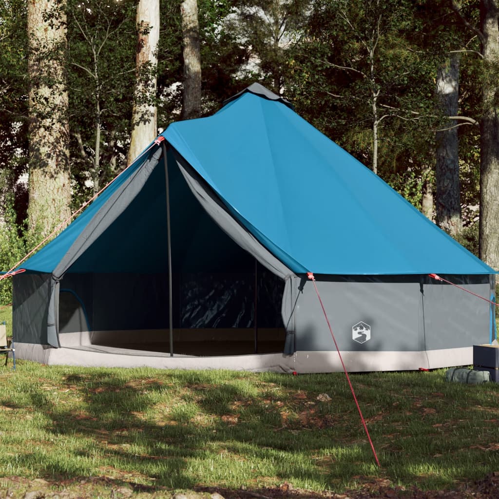 vidaXL Tienda de campaña familiar tipi 8 personas impermeable azul