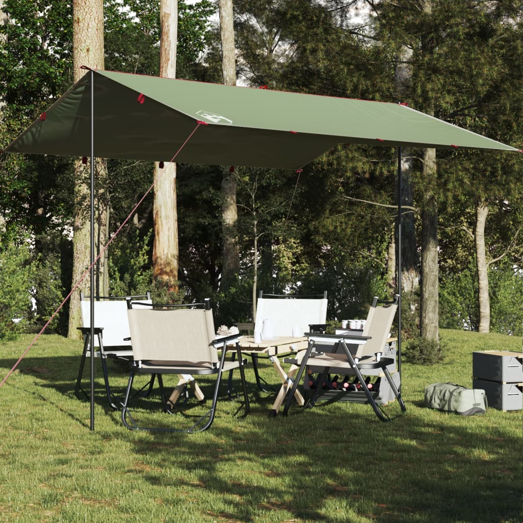 vidaXL Lona de camping impermeable verde 360x294 cm