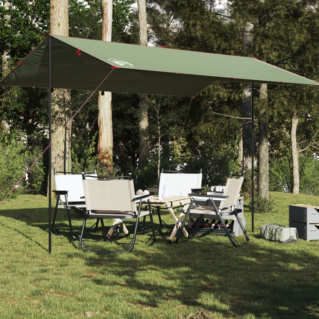 vidaXL Lona de camping impermeable verde 400x294 cm