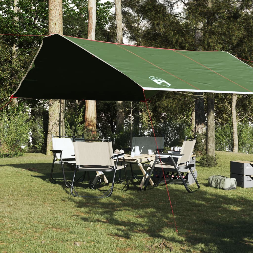 vidaXL Lona de camping impermeable verde 420x440 cm