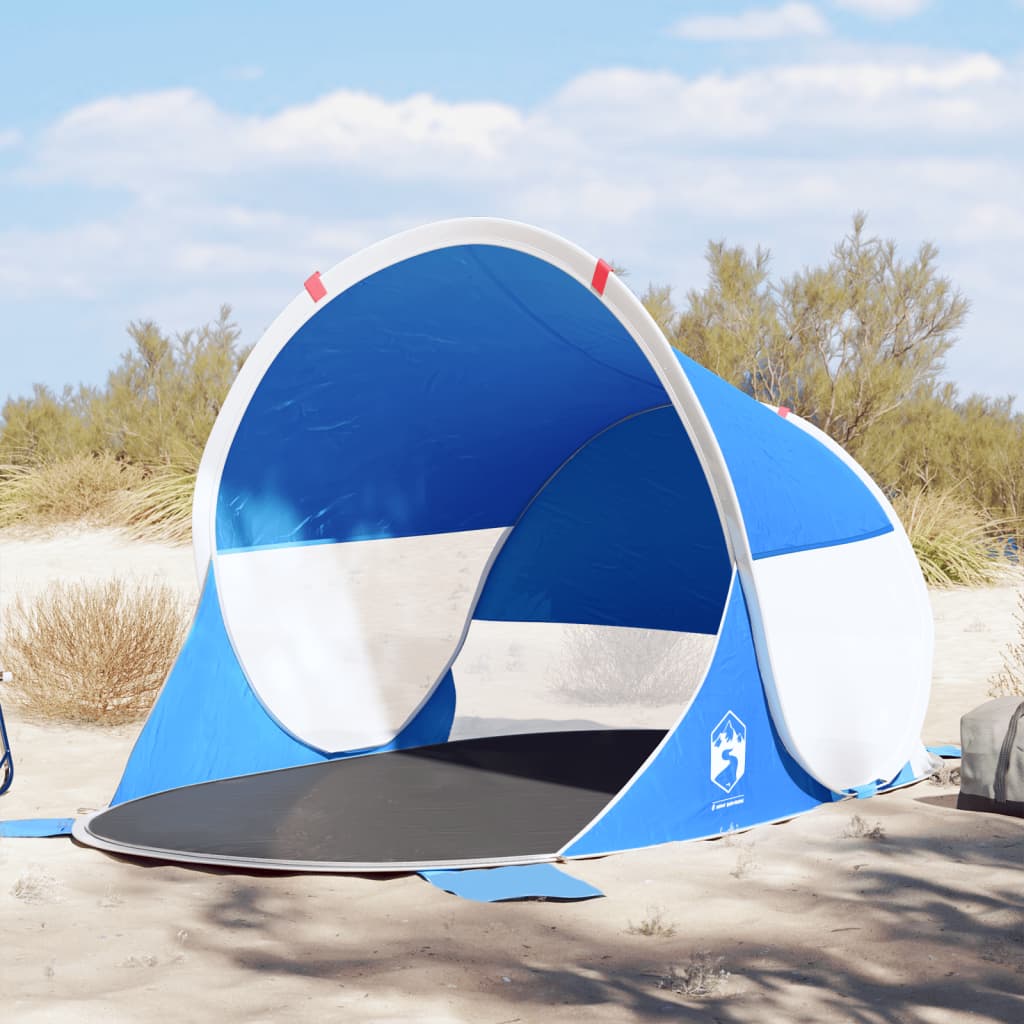 vidaXL Tienda de playa pop-up impermeable azul