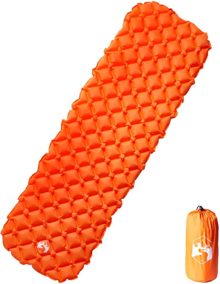 vidaXL Colchón inflable de camping para 1 persona naranja 190x58x6 cm