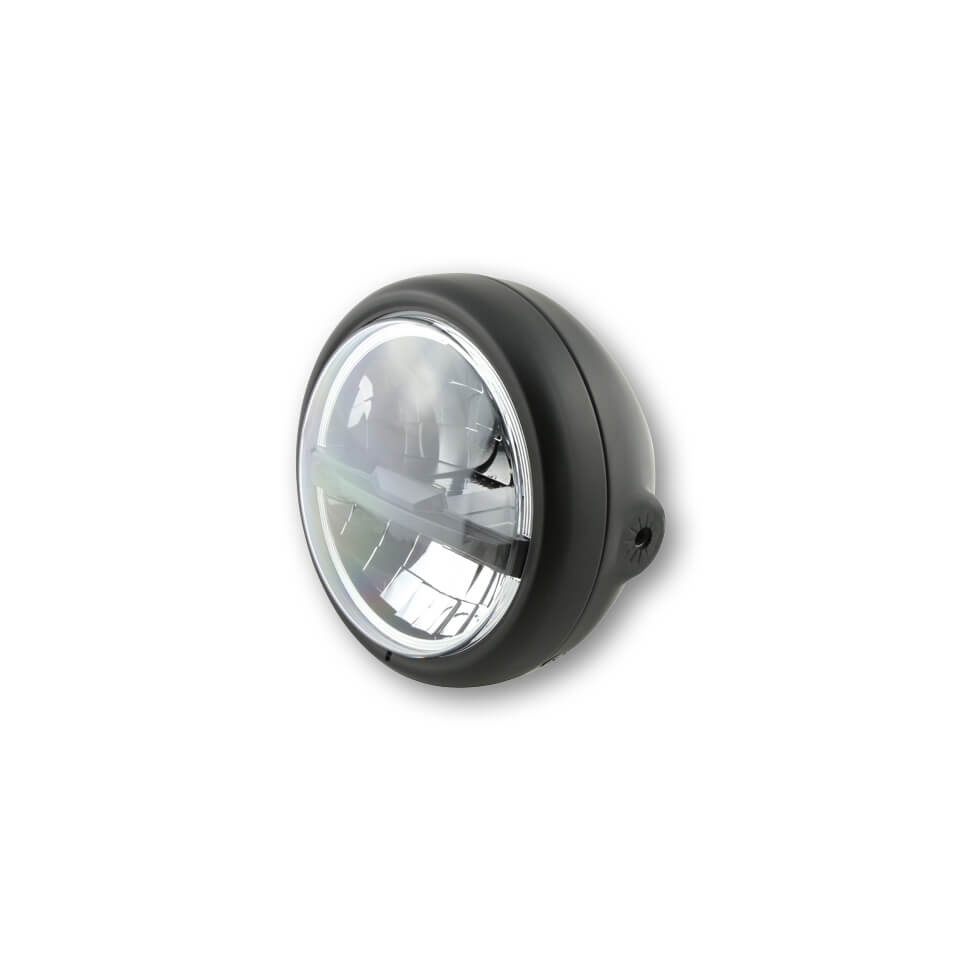 HIGHSIDER Linterna frontal LED  DE 5 3/4 PULGADAS PESCOS TIPO 5, negro mate, lente negra, fijación lateral. - Negro