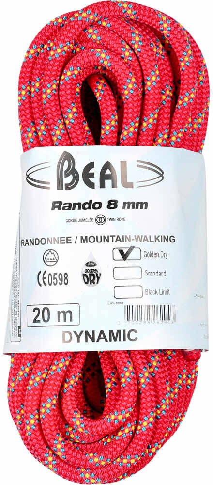 Beal rando 8mm 20m cuerda escalada Rosa (UNICA)