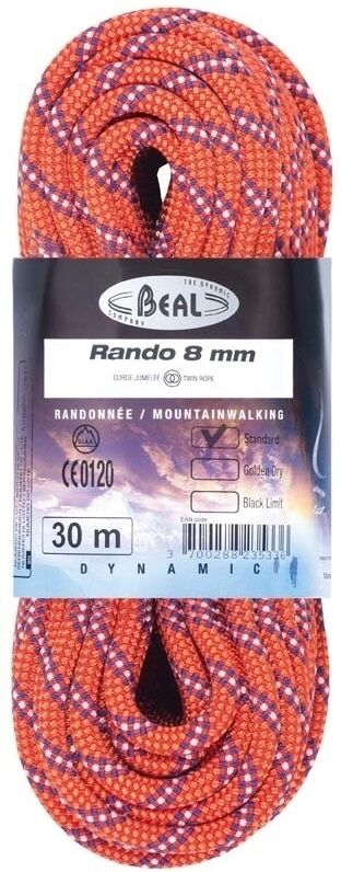 Beal rando 8mm 30m cuerda escalada Naranja (UNICA)