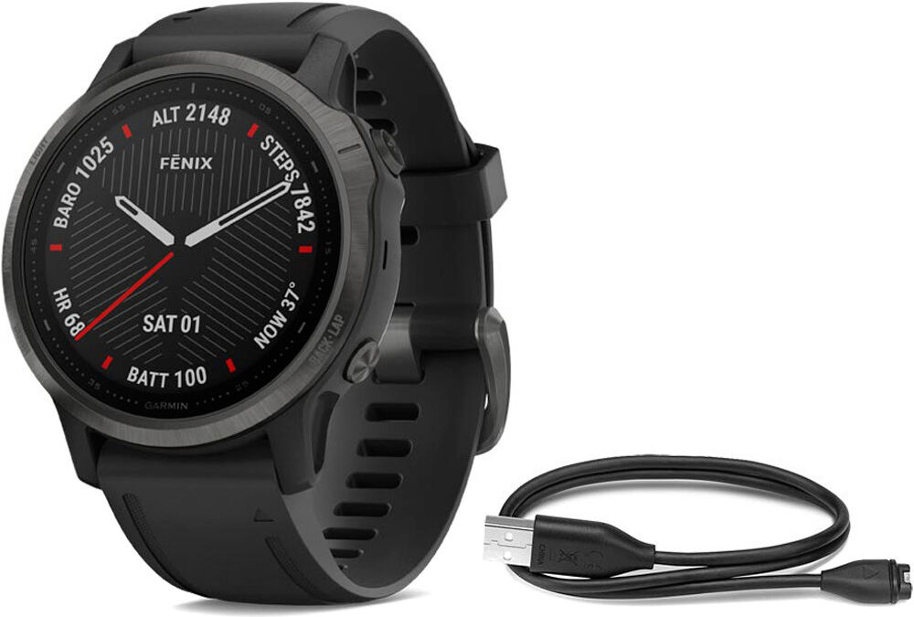 Garmin Pulsómetros con gps fenix 6s sapphire carbon grey w/black ba