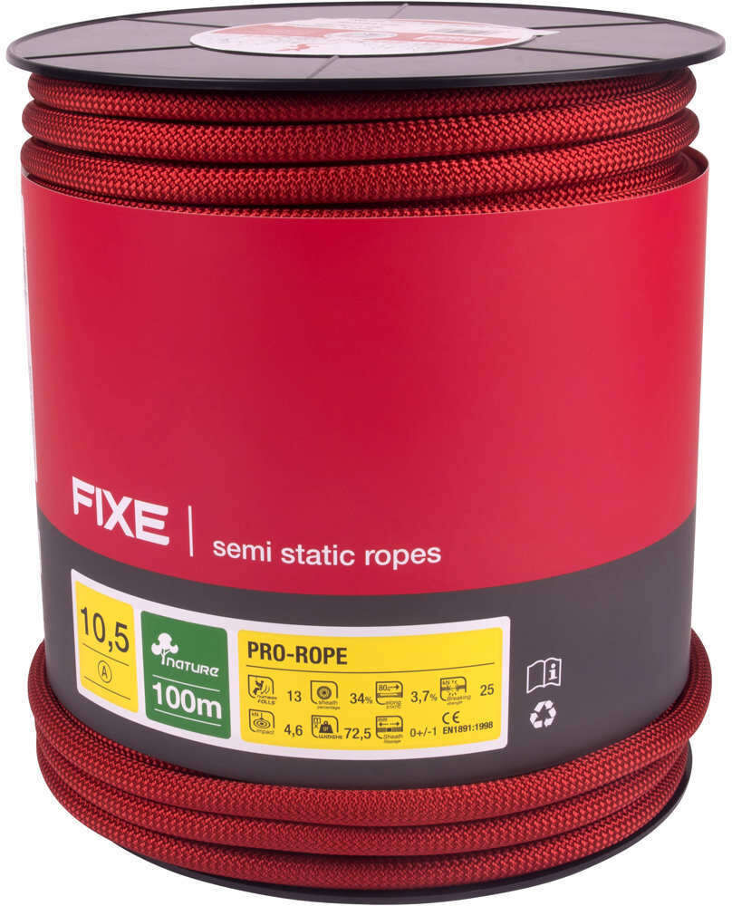 Fixe pro rope 105 mm 100 m cuerda escalada Rojo (UNICA)