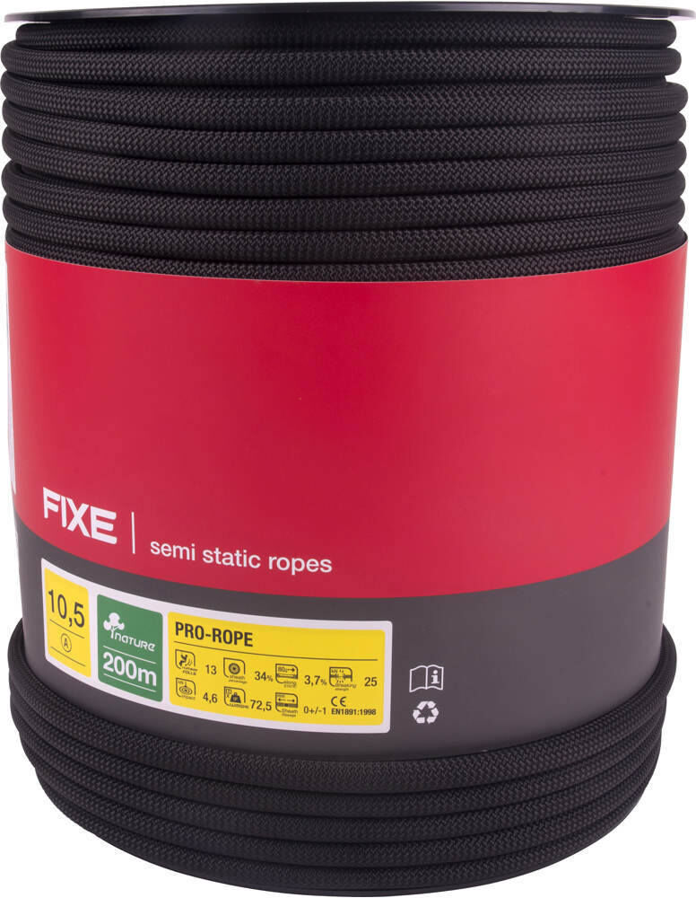 Fixe pro rope 105 mm 200 m cuerda escalada Negro (UNICA)