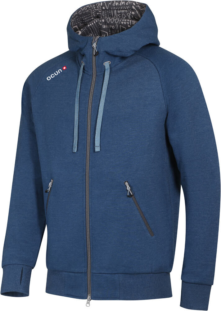 Ocun hoodie zipper men Sudaderas Montaña Hombre Azul