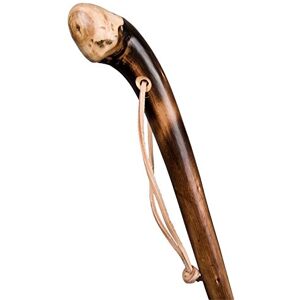 Stock-Fachmann Natural Root Flamed Walking Stick with Leather Loop Brown M