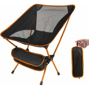 Ersandy - Chaise de Camping Pliante Chaise de pêche Chaise de Plage compacte Ultra légère Chaise Pliante Chaise Pliante Chaise d'extérieur avec Sac de Transport pour Camping tentes, Orange - Publicité