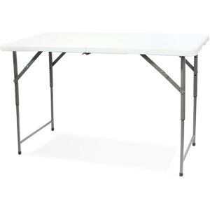 Todeco - Table de Camping Pliante réglable en Hauteur, Traiteur Pliante Table 120x60x74cm, Table Pliante Transportable, Charge Maximale: 70 kg, Blanc - Publicité