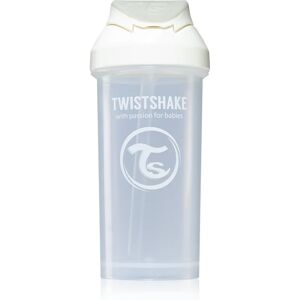 Twistshake Straw Cup White gourde avec paille 6m+ 360 ml