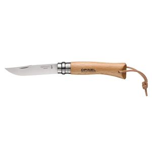 Couteau pliant N°7 lame inox 8 cm avec lanière Baroudeur Opinel [Bois] - Publicité