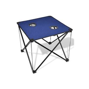 VIDAXL Table de camping pliante bleue - Publicité