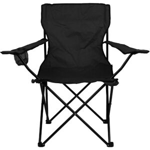 Vcm Chaise Pliante Chaise De Camping Avec Accoudoir Et Porte-Gobelet Noir Chaise De Pêche - Publicité