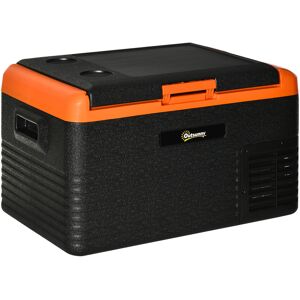 Outsunny Glacière électrique 30L portable, réfrigérateur congélateur avec poignées - dim. 58,7L x 36,5l x 36,8H cm orange et noir