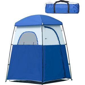 Outsunny Outsuuny Tente cabine de douche portable pour camping 1-2 personnes sac de transport inclus étanche Oxford dim. 167L x 167l x 224H cm bleu et blanc