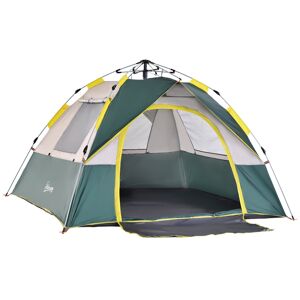Outsunny Tente de camping 3 personnes automatique 3 saisons imperméable avec 3 fenêtres 205 x 195 x 135 cm vert olive   Aosom France