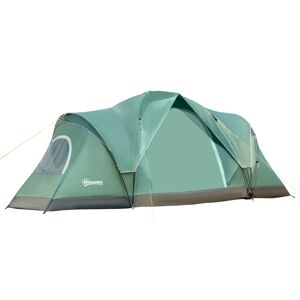 Outsunny Tente de camping familiale 5-6 pers. - tente tunelle étanche légère ventilée - grande porte + 2 fenêtres vert